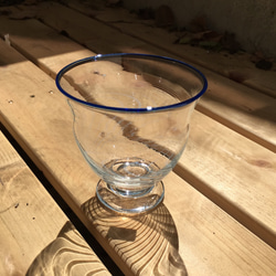 残り１点・涼風グラス（吹きガラス）クラフト　ブルー 3枚目の画像