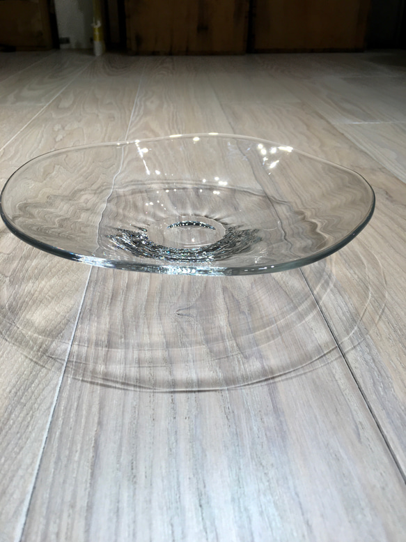 【注文制作】蓮皿（吹きガラス）透明 4枚目の画像