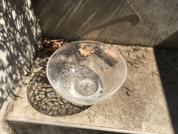 【注文制作】薄氷鉢（吹きガラス）透明 2枚目の画像