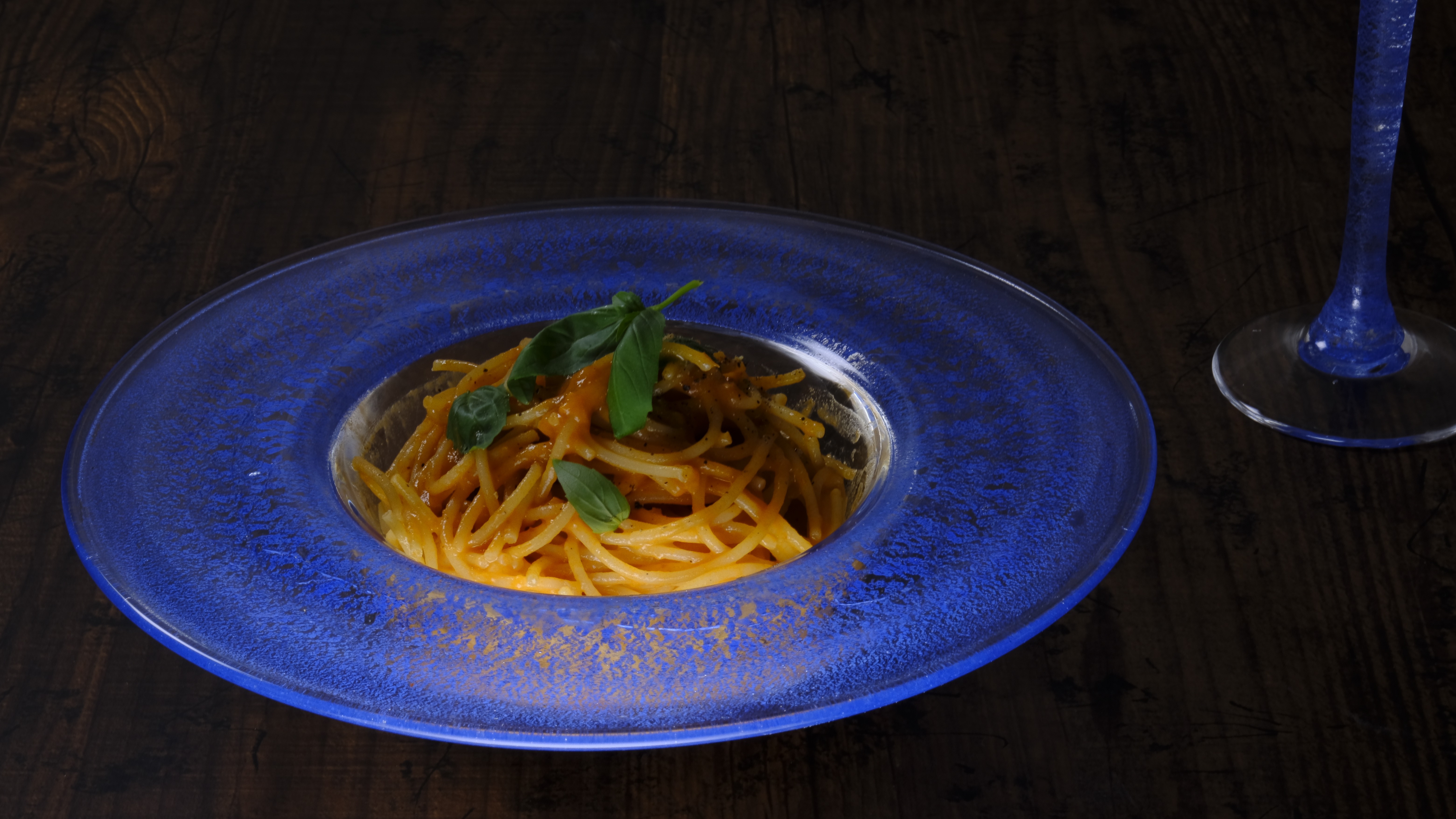 【注文制作】天然石発色ラピスラズリのパスタプレート“ORGANIC GLASS”