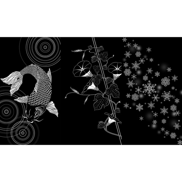 スマホ用「灯りポップ」三枚組　鯉、朝顔、雪 1枚目の画像