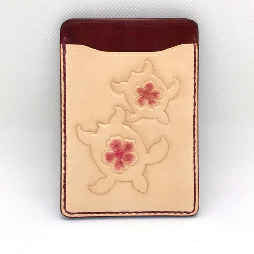 パスケースレザーカービング定期入れ本革