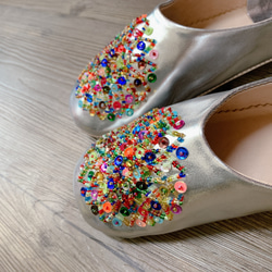 Moroccan Babouche slippers - candy silver 第4張的照片