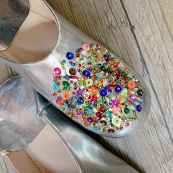 Moroccan Babouche slippers - candy silver 第5張的照片