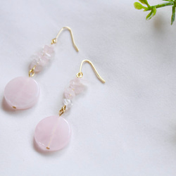 ローズクォーツピアス PINK Collection "SAKURA" 2枚目の画像