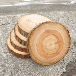 訳あり 杉丸太ニス塗り加工 4枚セット ウェルカムボード かあさん