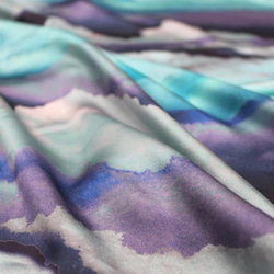 緞面柔軟數位印花方巾-雲彩 第10張的照片