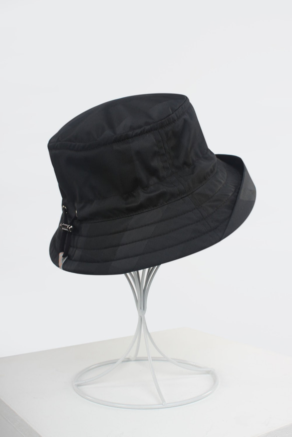 防水反光收納漁夫帽 - 黑格紋 - 延伸帽簷 第3張的照片