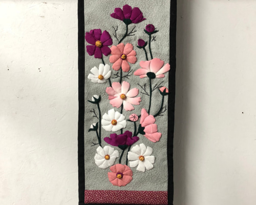 キット】秋桜のタペストリー【古布】 キット 和小物キット専門店 京屋