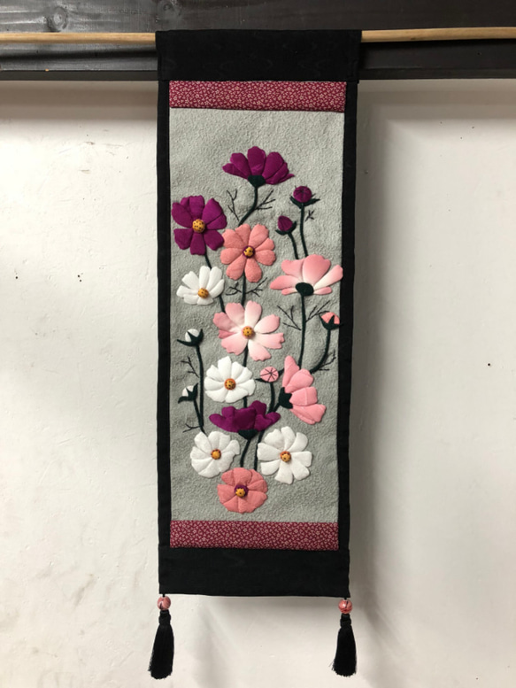 キット】秋桜のタペストリー【古布】 キット 和小物キット専門店 京屋