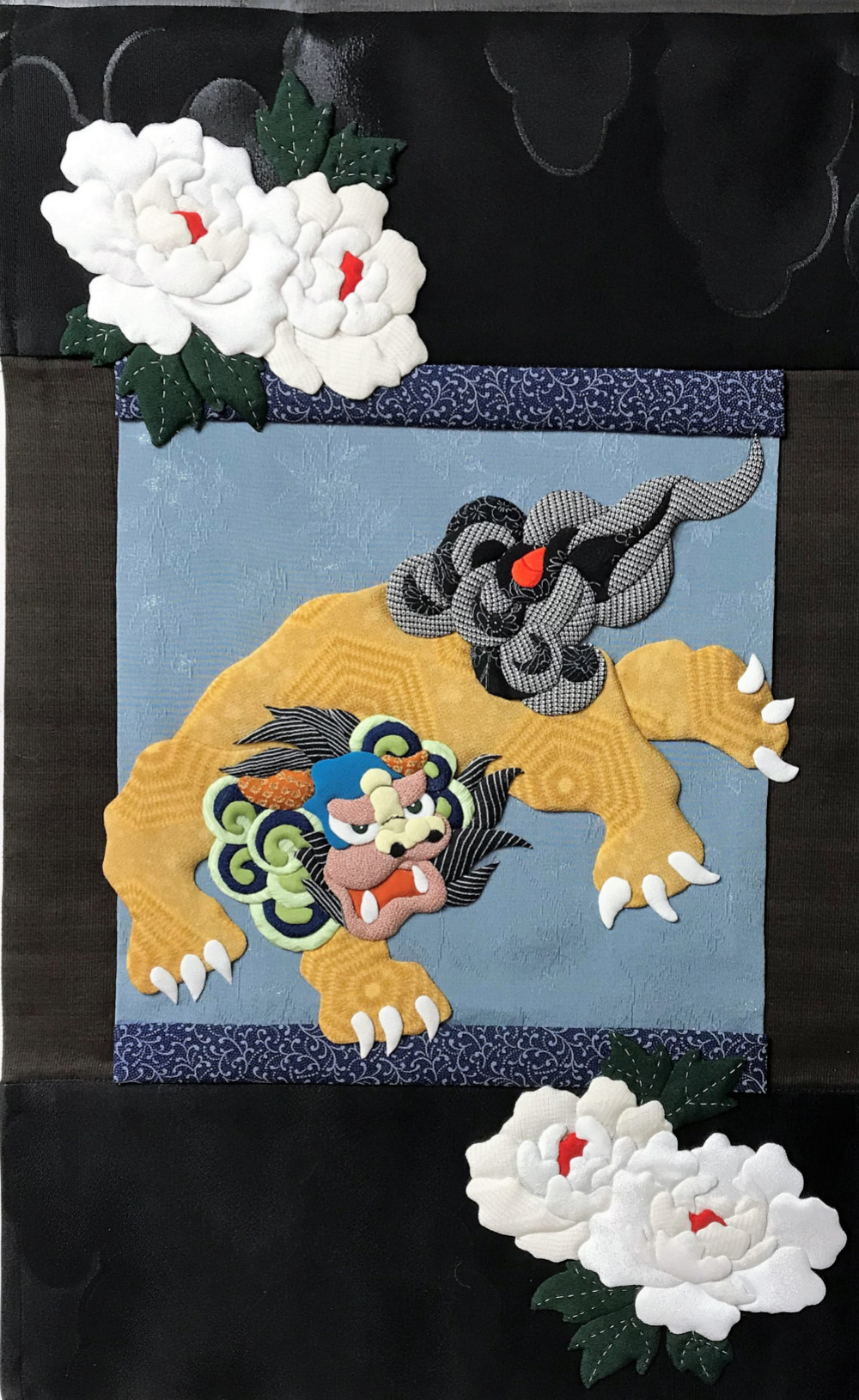 押し絵、、タペストリー、額飾り、「2026年丙午獅子舞」