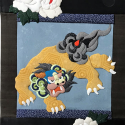 キット】唐獅子牡丹のタペストリー【押し絵】 キット 和小物