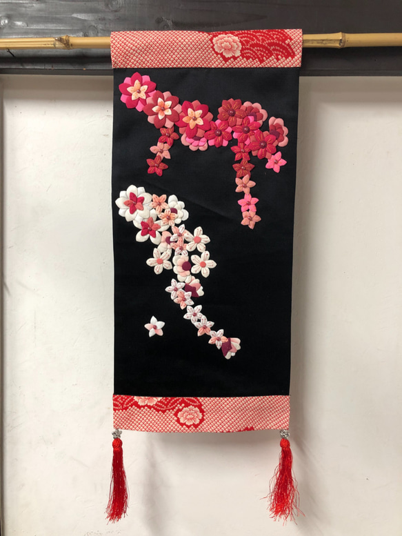 キット】桃の花のタペストリー【押し絵】【古布】 キット 和小物