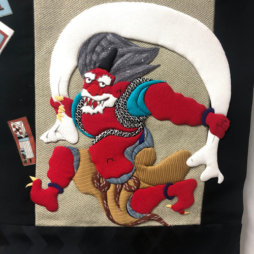 押絵タペストリー＊風神・雷神