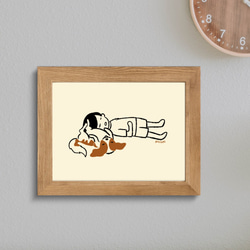 キャバリア【へそ天キック】A4イラストポスター　犬　ペット 1枚目の画像