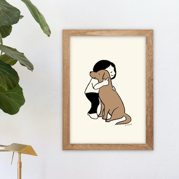 ラブラドールレトリーバー【親友】A4イラストポスター　犬　イラスト　うちの子 1枚目の画像