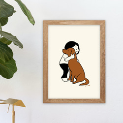 ラブラドールレトリーバー【親友】A4イラストポスター　犬　イラスト　うちの子 3枚目の画像