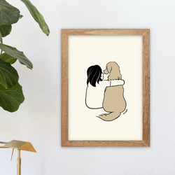 ゴールデンレトリバー【ねえ聞いて】A4ポスター　犬　イラスト　うちの子 1枚目の画像
