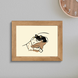 チワワ【まくら】A4ポスター　犬　ペット　イラスト　うちの子 1枚目の画像