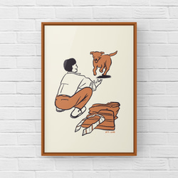 ラブラドールレトリバー【おかえり】　A4イラストポスター　犬　うちの子 3枚目の画像