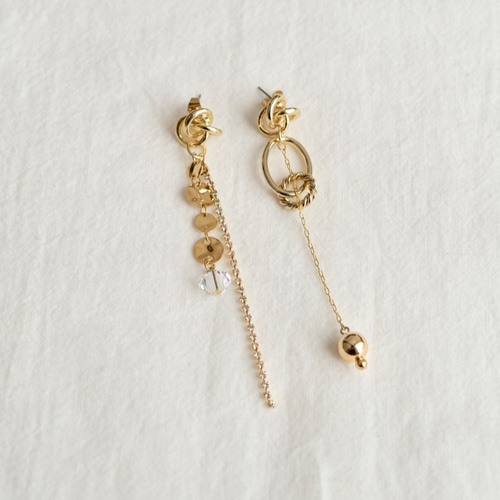 k2ジャスパー プルメリアスクロールカービング 14kgf アシメピアス あ