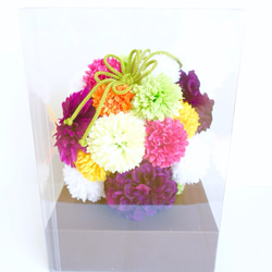 【送料無料】再販♡和装ウエディング用♡ボールブーケ和の花鞠（BOX付き) 4枚目の画像
