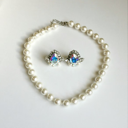 ♡婚禮♡ -  *：棉珍珠項鍊和施華洛世奇耳環的：*  - 第2張的照片