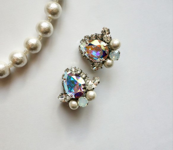 ♡婚禮♡ -  *：棉珍珠項鍊和施華洛世奇耳環的：*  - 第3張的照片