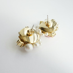 ジュー粉紅色和棉質珍珠bijupt耳環♡ 第3張的照片