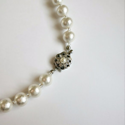 免費送貨]·*：新娘棉花珍珠和施華洛世奇水晶項鍊：· - 第4張的照片