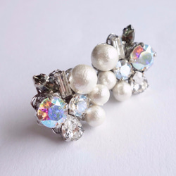 ♡婚禮♡棉珍珠和施華洛世奇小耳環 第1張的照片