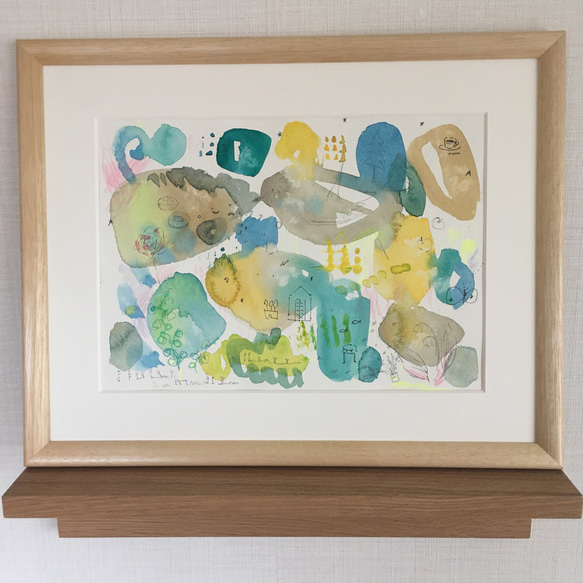 絵画。原画【本を読むのが好きな熊ちゃんと小鳥】 絵画。原画【本を読むのが好きな熊ちゃんと小鳥】 絵画。原画【本を