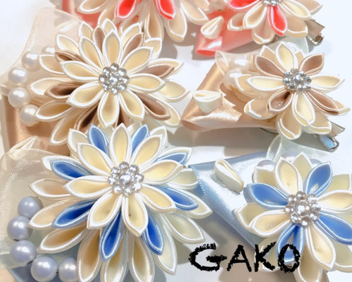 洋風つまみ細工 親子お揃いコサージュ 成人式/卒業式/入学式/結婚式