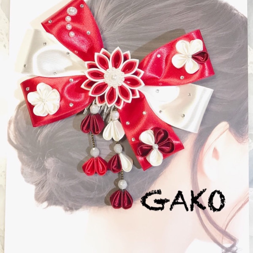 洋風つまみ細工 大きいリボンの「はいからさん♫」成人式/卒業式/入学