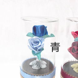 洋風つまみ細工 「ギフト」薔薇のガラスポット選べる2個セット【小】お祝い／誕生日プレゼント／母の日／敬老の日 6枚目の画像