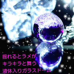 ꫛꫀꪝ✨数量限定‼️液体ガラスドーム パワーストーン 黒紫虎　ネックレス 6枚目の画像