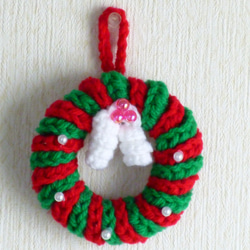 毛糸のクリスマスリース 2枚目の画像