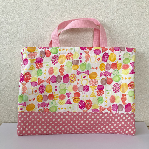 りぼんちょうちょ柄レッスンバッグセット newリボンちょうちょの入園入学セット レッスンバッグ シロ 通販
