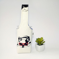 1987 Handmades 【慵懶法鬥】雙面飲料杯套 冰霸杯套 環保杯套 水壺袋 第2張的照片
