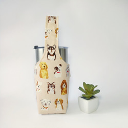 1987 Handmades [犬のイラスト - 白米]両面飲料カップセットアイスタイラントカップティーティーバッグ 3枚目の画像