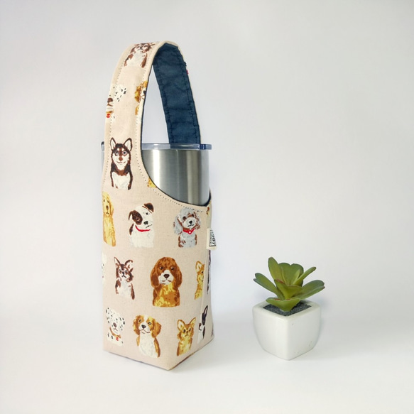 1987 Handmades [犬のイラスト - 白米]両面飲料カップセットアイスタイラントカップティーティーバッグ 4枚目の画像