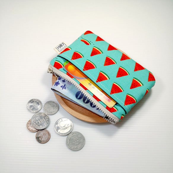 【西瓜-綠】零錢包 手拿包 隨身包 拉鏈袋 第4張的照片
