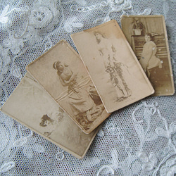 セピアカラー写真：アンティーク、シガレットカード４枚セット、バレリーナ、アクトレス、ヴィクトリアン 2枚目の画像