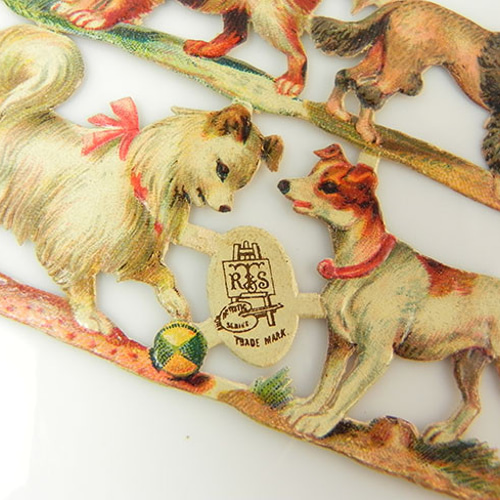 1800年代、アンティーク、ヴィクトリアン・クロモス【犬】8匹 その他