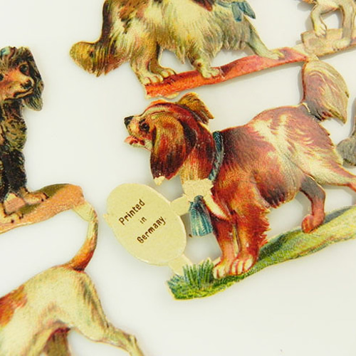 1800年代、アンティーク、ヴィクトリアン・クロモス【犬】8匹 その他