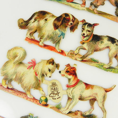 1800年代、アンティーク、ヴィクトリアン・クロモス【犬】8匹 その他