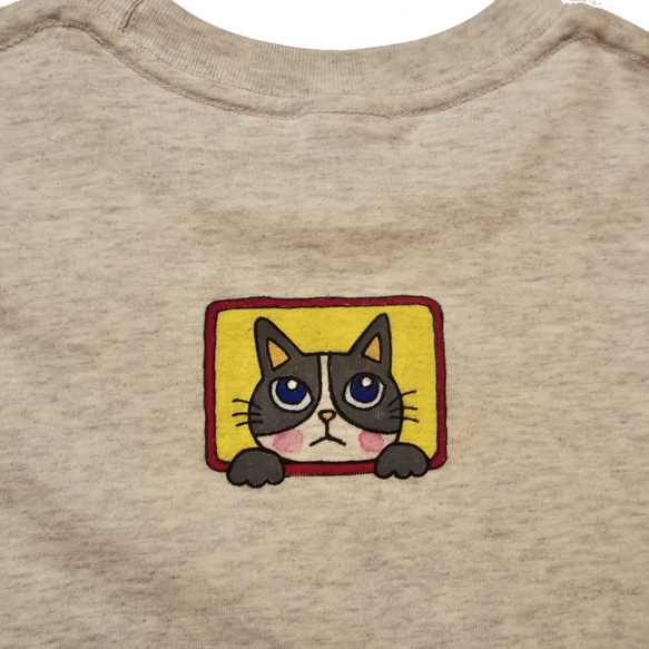 手描き一点ものキッズTシャツ（ねこ）120cm 4枚目の画像