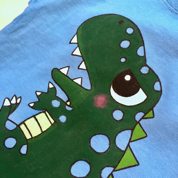 手描き　恐竜子供Tシャツ 5枚目の画像
