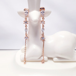 MIX CUBIC DROP EARRING 2枚目の画像