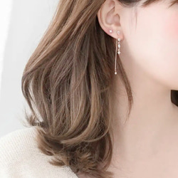 MIX CUBIC DROP EARRING 3枚目の画像